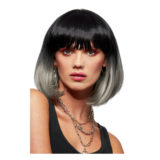 Manic Panic Alien Grey Ombre Glam Doll Peluca - peluca negra y gris