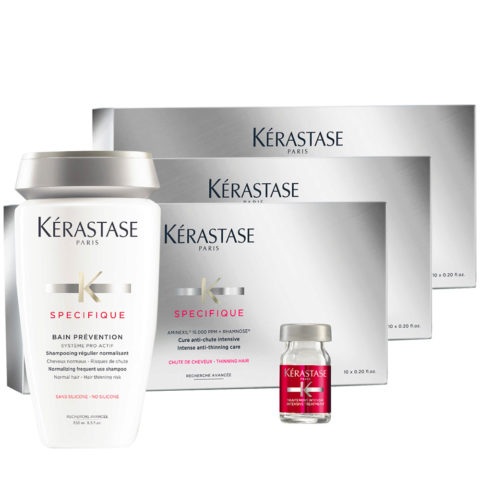 Kerastase Specifique Bain Prevention 250ml Cure Anti-Chute Intensive 10x6ml 3 Packs