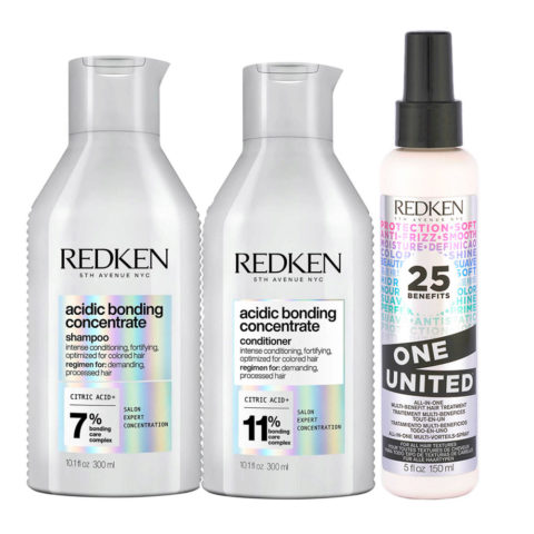 Redken Acidic Bonding Concentrate Shampoo 300ml Conditioner 300ml Spray 150ml