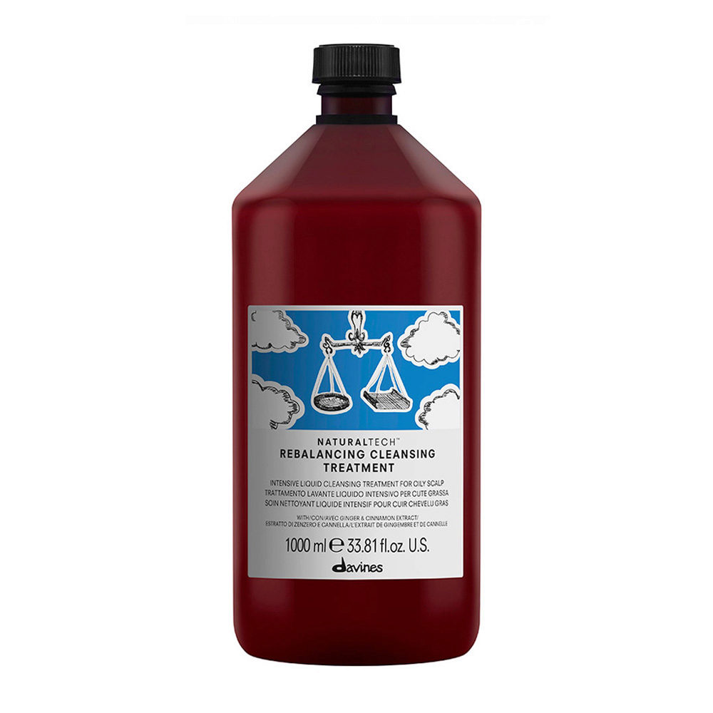 Davines Naturaltech Rebalancing Cleansing Treatment 1000ml - tratamiento líquido limpiador cuero cabelludo graso