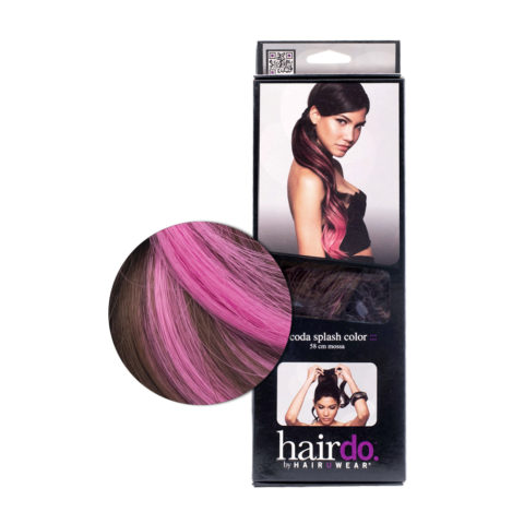 Hairdo Cola Color Splash  Chestnut/ Pink Fucsia 58cm- cola fucsia sobre marron claro