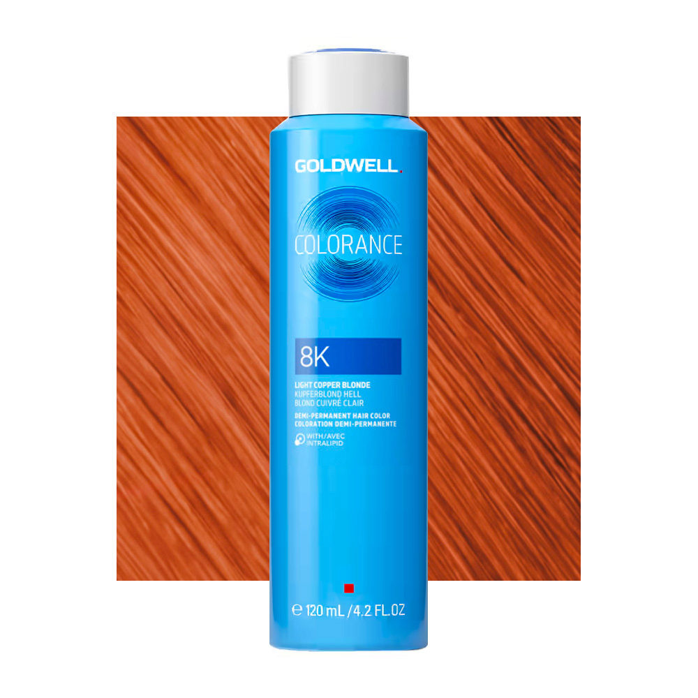 8K Rubio claro cobrizo Goldwell Colorance Warm reds can 120ml
