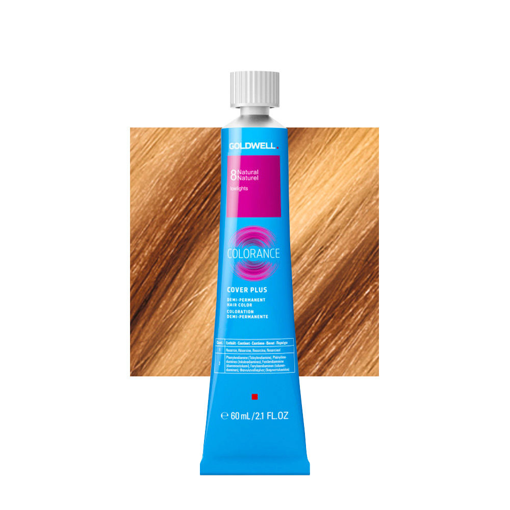 8 Natural Naturel Goldwell Colorance Cover Plus tb 60ml - rubio claro
