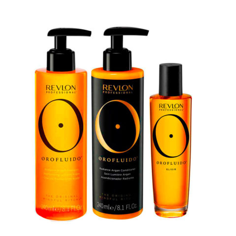 Revlon Orofluido Radiance Argan Shampoo 240ml Conditioner 240ml Oil 100ml