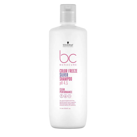 Schwarzkopf BC Bonacure Color Freeze Silver Shampoo pH 4.5 1000ml - champú pigmentado para tonos fríos