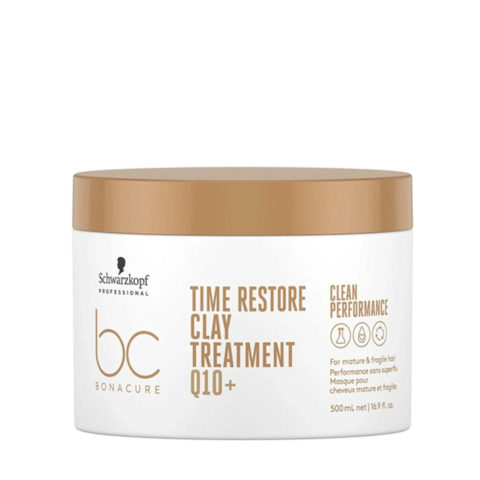 Schwarzkopf BC Bonacure Time Restore Clay Treatment Q10+ 500ml - mascarilla para cabellos maduros