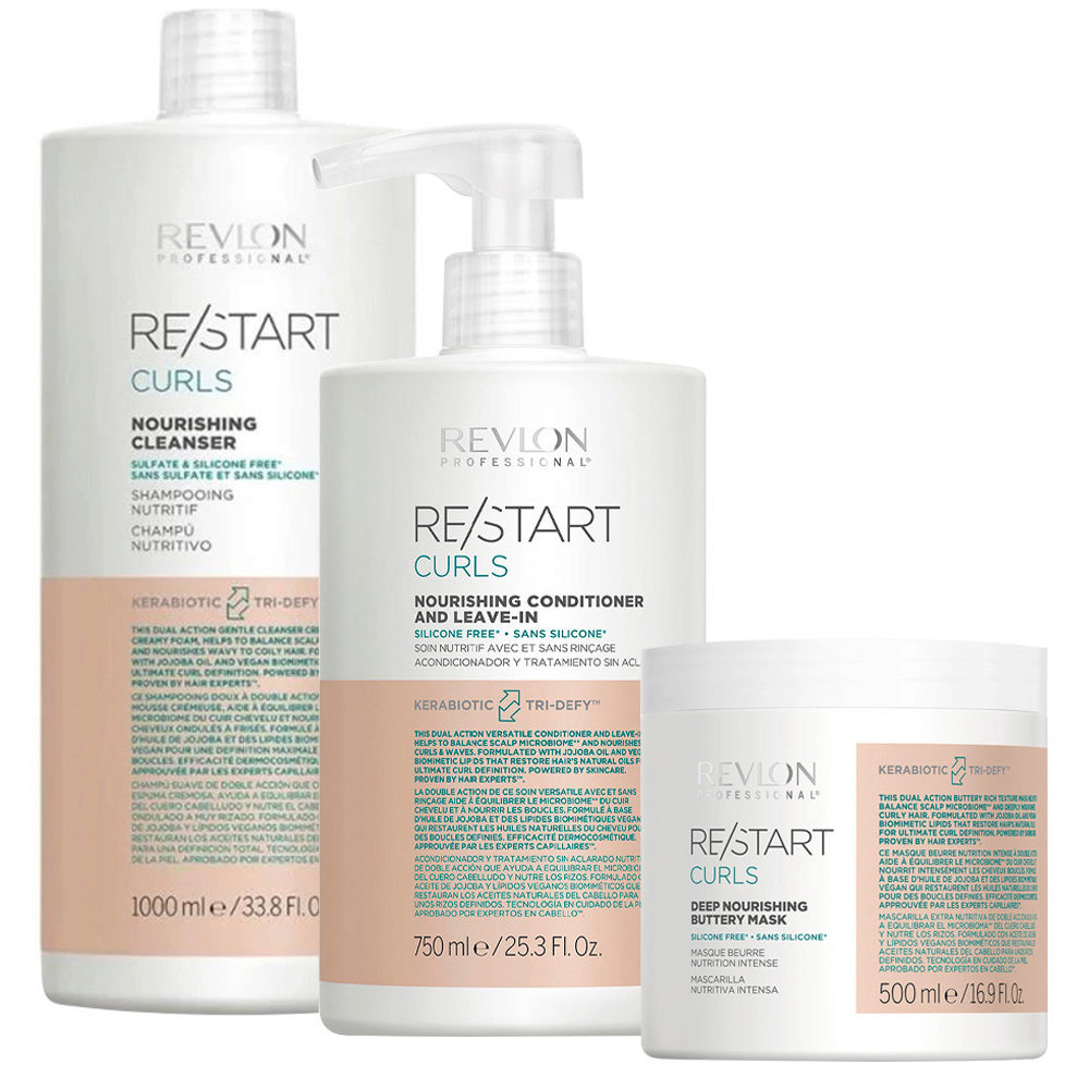 Revlon Restart Curly Shampoo 1000ml Conditioner 750ml Mask 500ml | Hair  Gallery