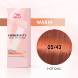 Wella Shinefinity Hot Chili 05/43 Castaño Cobre Dorado 60ml - coloración demipermanente
