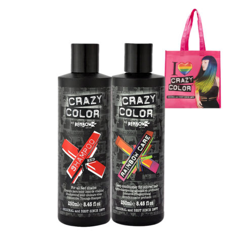 Crazy Color Shampoo Red 250ml Deep Conditioner para cabellos coloreados 250ml + Shopper de regalo