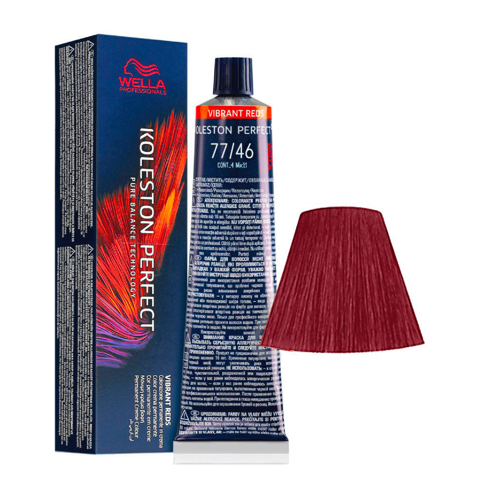 Wella Koleston Perfect Me+ Vibrant Reds 77/46 Rubio Medio Intenso Violeta Cobrizo 60ml - coloración permanente