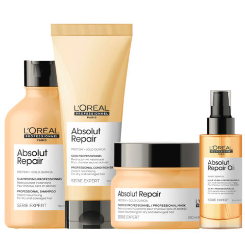 L'Oréal Professionnel Paris Serie Expert Absolut Repair Shampoo 300ml Conditioner 200ml Mask 250ml Oil 10in1 90ml