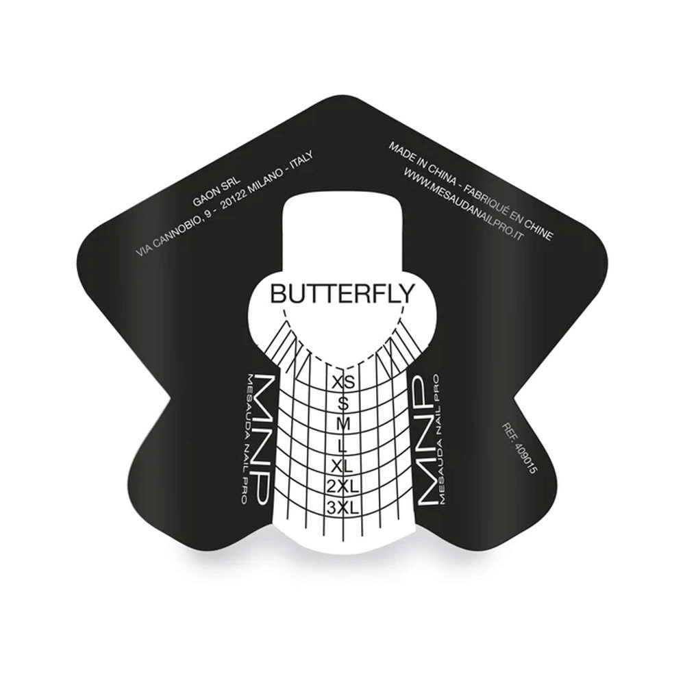 Mesauda MNP Butterfly Nail Forms 250 pz - formas de aluminio para esculpir uñas