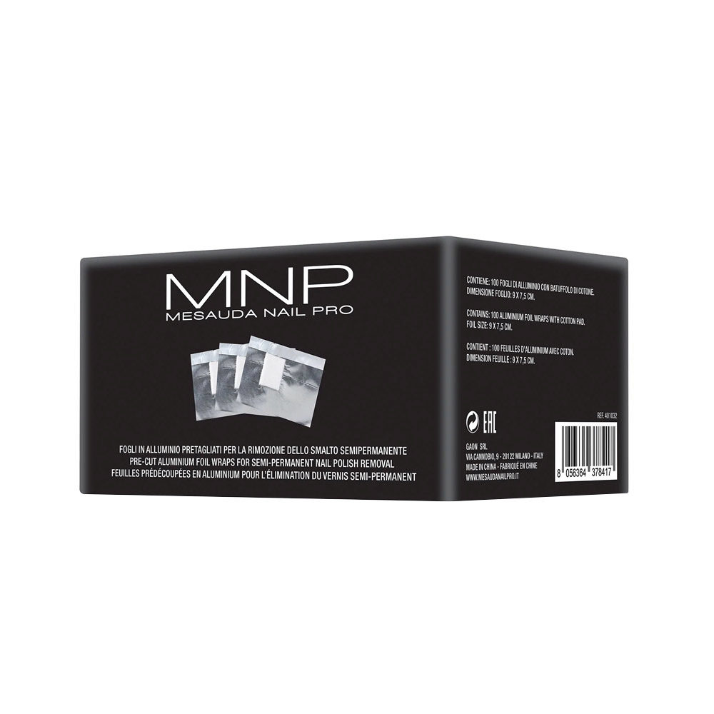 Mesauda MNP Fogli Rimozione 100 fogli -  láminas de aluminio  quitaesmalte