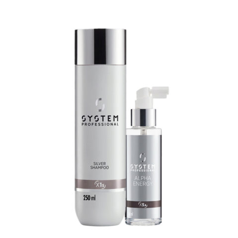 System Professional Silver Shampoo X1s, 250ml Alpha Energy X5a, 100ml