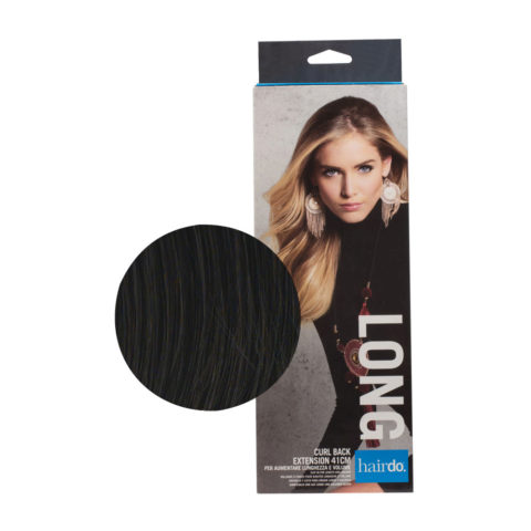 Hairdo Curl Back Extension Color Negro 41cm - extensión escalonada natural con ondas