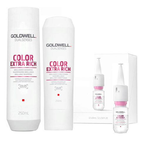 Dualsenses Colour Extra Rich Brilliance Shampoo 250ml Conditioner 200ml Serum 12x18ml