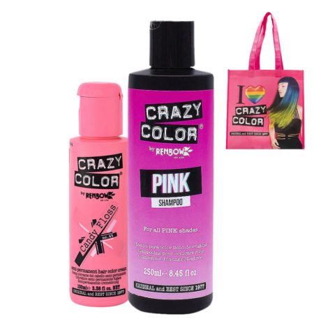 Crazy Color Candy Floss no 65, 100ml Shampoo Pink 250ml + Shopper en Regalo
