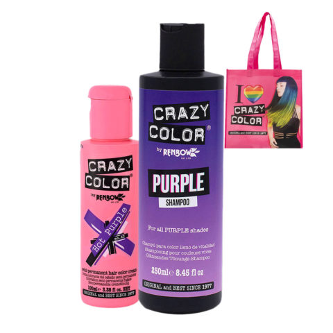 Crazy Color Hot Purple no 62, 100ml Shampoo Purple 250ml + Shopper en regalo