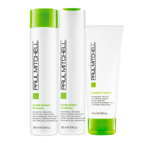 Paul Mitchell Super Skinny Shampoo 300ml Conditioner 300ml Straight Works 200ml