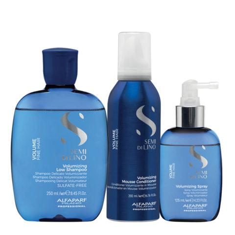 Alfaparf Milano Semi Di Lino Volume Volumizing Low Shampoo 250ml Mousse Conditioner 200ml Spray 125ml