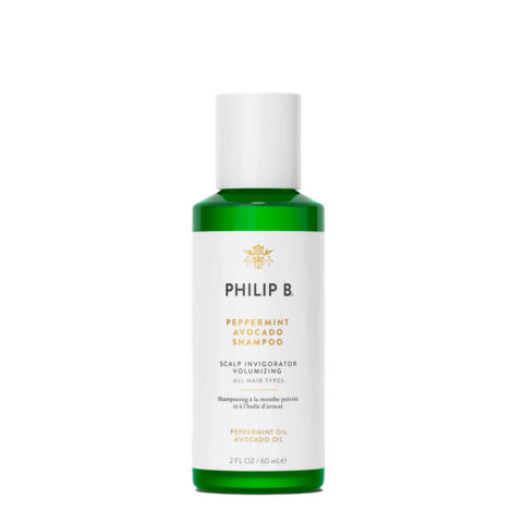 Philip B Peppermint Avocado Shampoo 60ml - champú voluminizador para cuero cabelludo graso