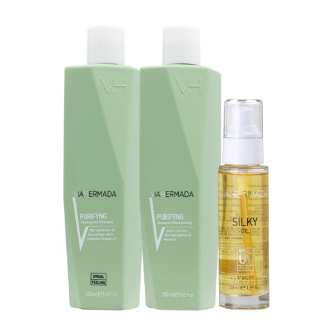 Purifyng Peeling 250ml Shampoo 250ml Silky Oil 50ml