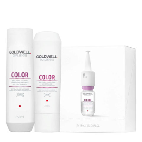 Goldwell Dualsenses Color Brilliance Shampoo 250ml Conditioner 200ml Serum 12x18ml
