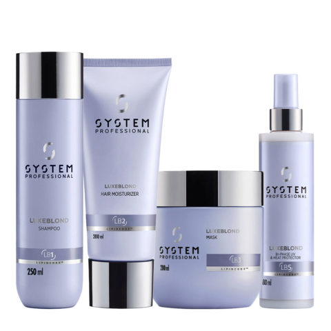 System Professional LuxeBlond Shampoo 250ml Conditioner 200ml Mask 200ml Bi-Phase 180ml