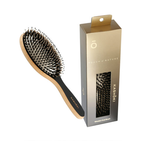 Kashōki Hair Brush Touch Of Nature Oval - cepillo ovalado de madera