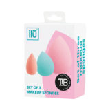Ilū Make Up Mini Medium And Large Sponges 3pz - set de esponjas