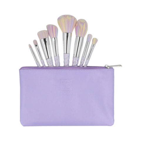 8 Makeup Brushes + Case Set Unicorn Light - set de brochas