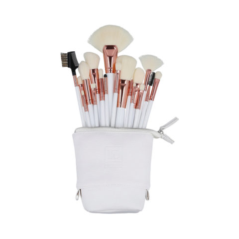Makeup Basic Brushes 18pz + Case Set White - set de brochas