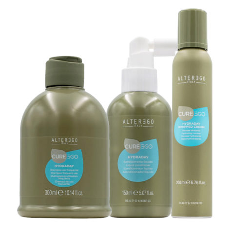 Alterego CurEgo Hydraday Shampoo 300ml Liquid Conditioner 150ml Whipped Cream 200ml