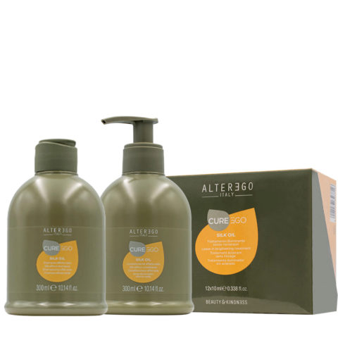 Alterego CureEgo Silk Oil Shampoo 300ml Conditioning Cream 300ml Illuminating Lotion 12x10ml