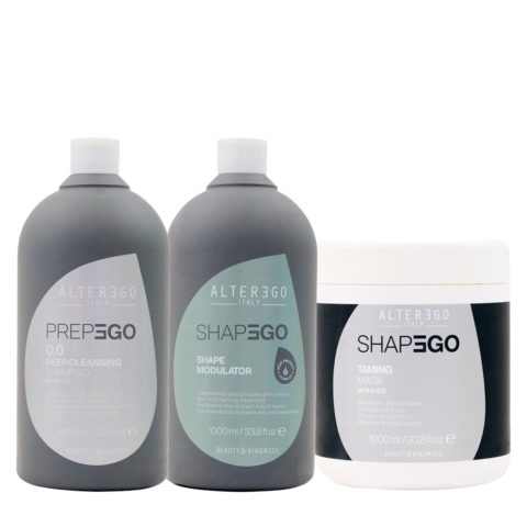 Shapego PrepEgo 0.0 Deep Cleansing Shampoo 1000ml Shape Modulator 1000ml Taming Mask 1000ml