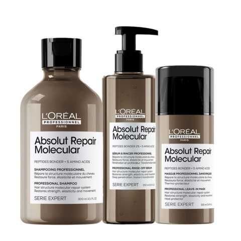 L'Oreal Professionnel Paris Serie Expert Absolut Repair Molecular Shampoo 300ml Conditioner 250ml Leave-In 100ml