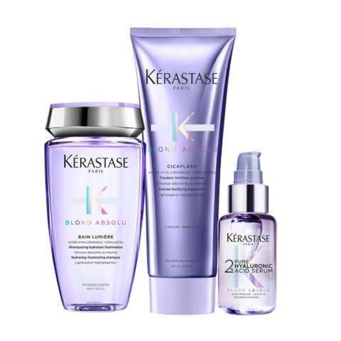 Kerastase Blond Absolu Bain Lumière 250ml Cicaflash 250ml Serum 2% Hyaluronic Acid 50ml