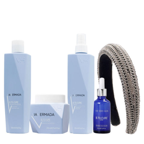 VIAHERMADA B.to.cure Shampoo 250ml Mask 250ml Leave in 250ml Lotion 50ml + Diadema Abombada de regalo