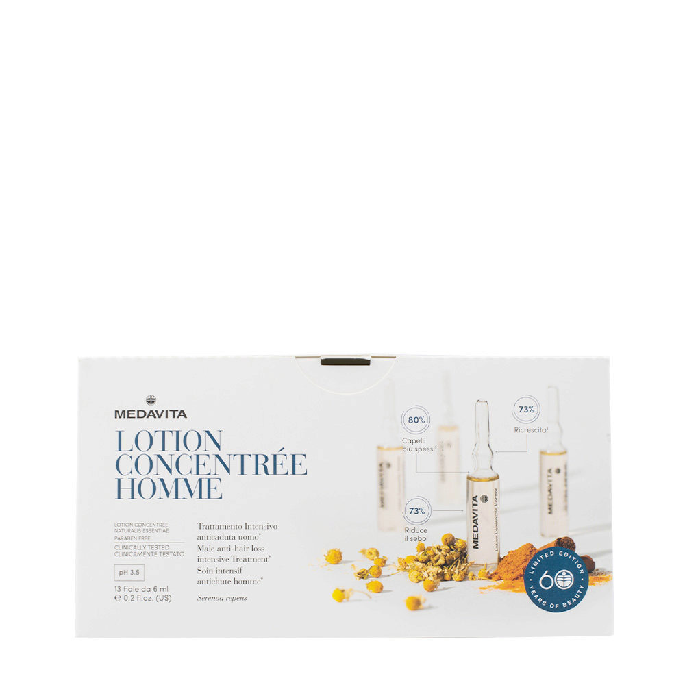 Medavita Lotion Concentrèe Homme Limited Edition Anti Hair Loss Treatment 13x6ml -tratamiento intensivo anticaída hombre