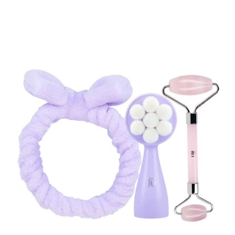 Skin Care Headband Purple Face Brush Purple Rose Quarz Facial Roller