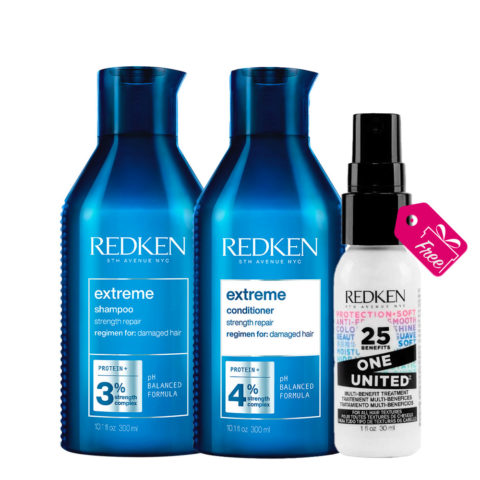 Redken Extreme Shampoo 300ml Conditioner 300ml + All In One Spray 30ml De Regalo