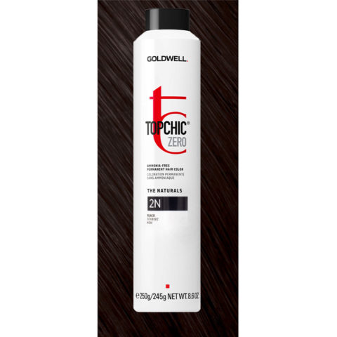 2N Topchic Zero Black Can 250ml - coloración permanente sin amoniaco