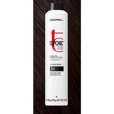 3N Topchic Zero Dark Natural Brown Can 250ml  - coloración permanente sin amoniaco