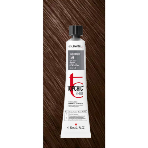 5B Topchic Zero Warm Bronws Light Brown tb 60ml  - coloración permanente sin amoniaco