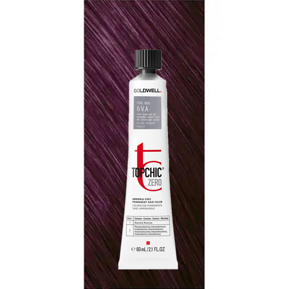 6VA Topchic Zero Cool Reds Dark Violet Ash Blonde tb 60ml - coloración permanente sin amoniaco