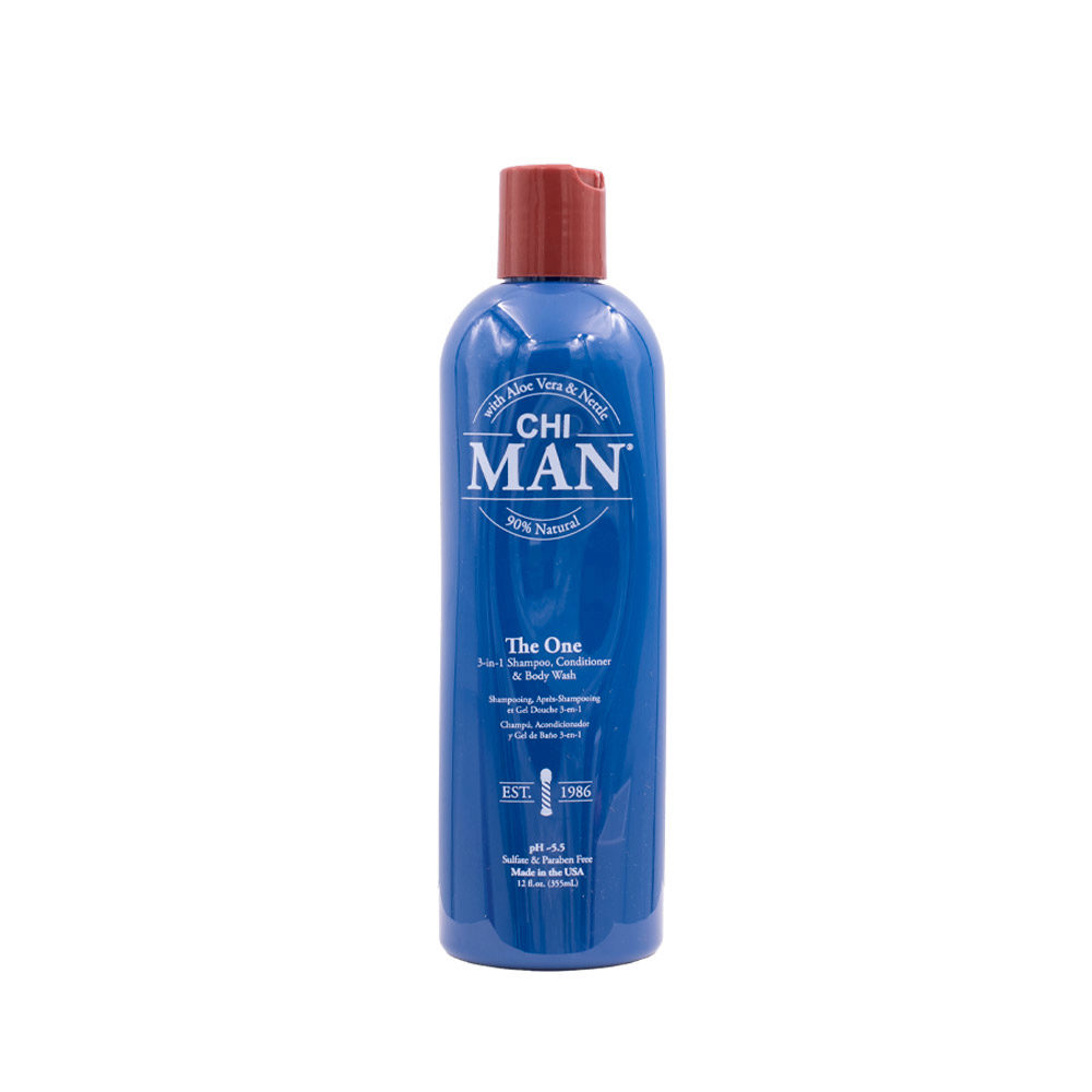 CHI Man The One - 3 In Shampoo Conditioner and Body Wash 355ml - limpiador 3 en 1