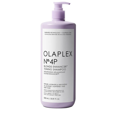 Olaplex N° 4P Blonde Enhancer Toning Shampoo 1000ml - champú tonificante para cabello rubio y gris