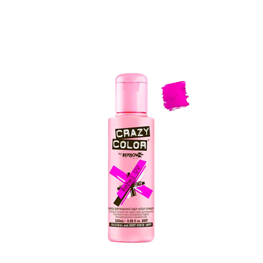 Crazy Color Rebel UV 100ml - crema colorante rosa intenso