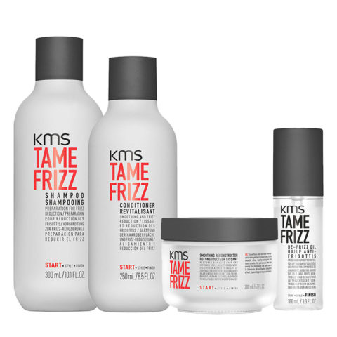Tame Frizz Shampoo 300ml Conditioner 250ml Smoothing Reconstructor 200ml De-Frizz Hair Oil 100ml