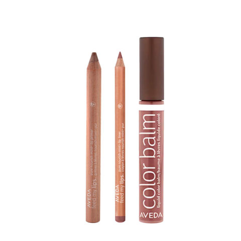 Aveda Feed My Lips Pure Nourish-Mint Lip Primer 3.1 gr Lip Liner Loomi 08, 1.14gr Lip Gloss Desert Blossom 04, 10ml